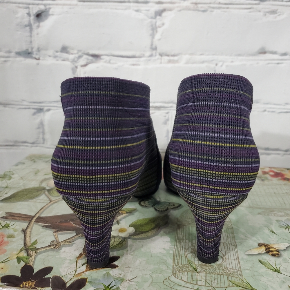 United Nude Fold Purple Stripe Ankle Booties - Picture 5 of 8